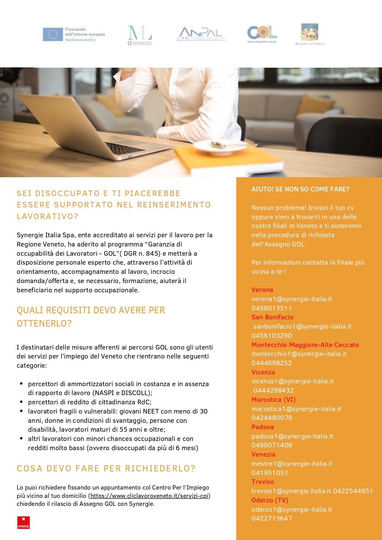 Programma GOL | accompagnamento per disoccupati con Synergie Italia